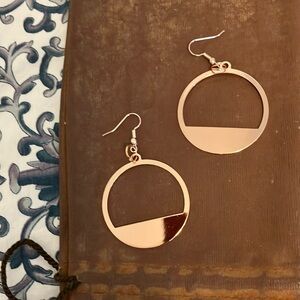 Elegant Rose Gold Tone Circle Earrings
